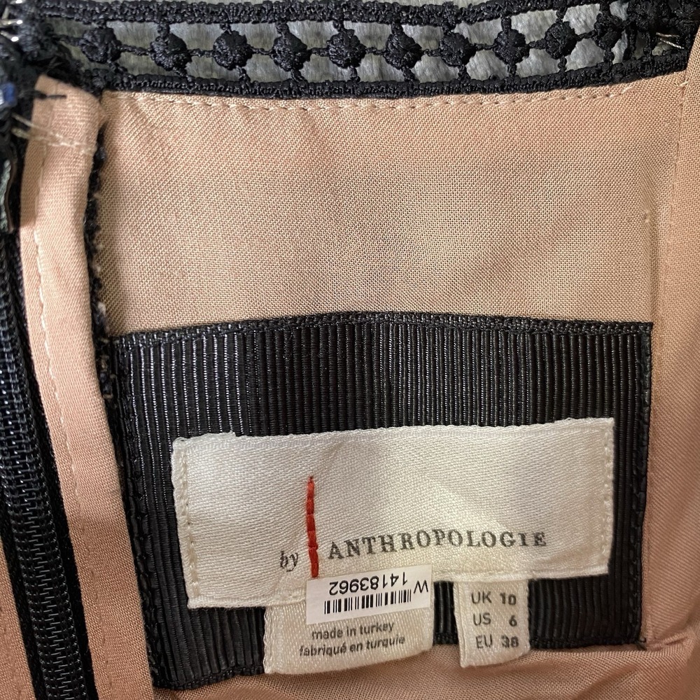 Anthropologie Dress Womens Sz 6 Black Slim Lace Maxi Floral Cocktail Evening - Picture 6 of 16